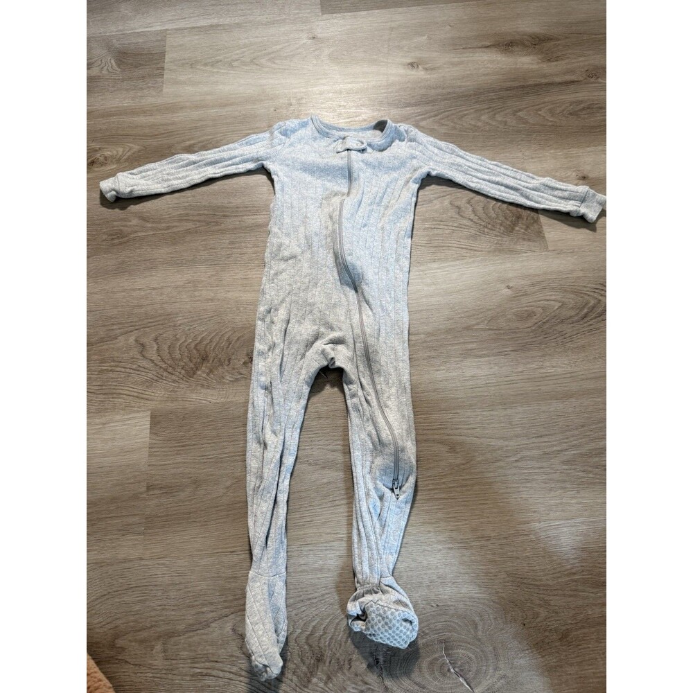 Members Mark Organic Cotton Sleeper 24M Gray Zip Footed Pajamas Baby